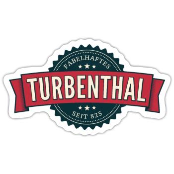 Fabelhaftes Turbenthal auf hellem Untergrund - Sticker Größe S (10 x 10 cm) - Mattweiß - Vorne