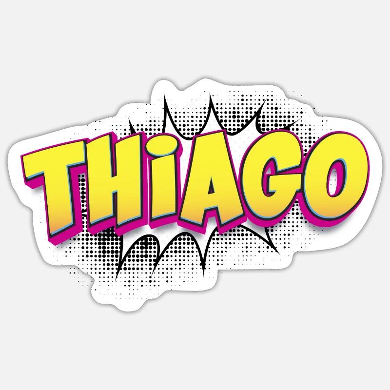 Thiago Custom Name Comic Book Style Pop Art, Sticker size S (10 x 10 cm)