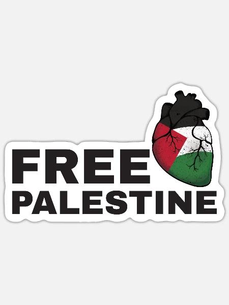 Free Palestine Palästina Free Gaza - Sticker Größe S (10 x 10 cm) - Mattweiß
