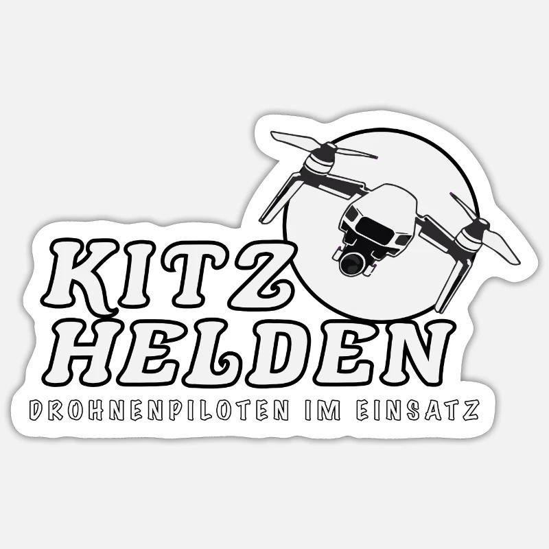 Pilot im Einsatz - Sticker Größe S (10 x 10 cm) - Mattweiß