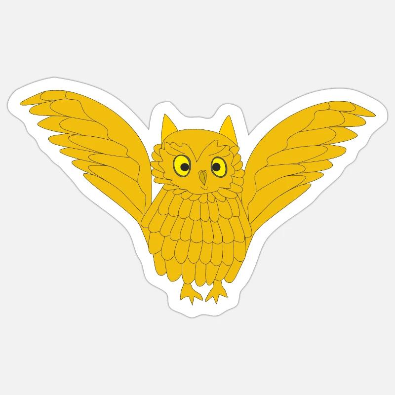 Goldene Eule Sticker Größe S (10 x 10 cm)