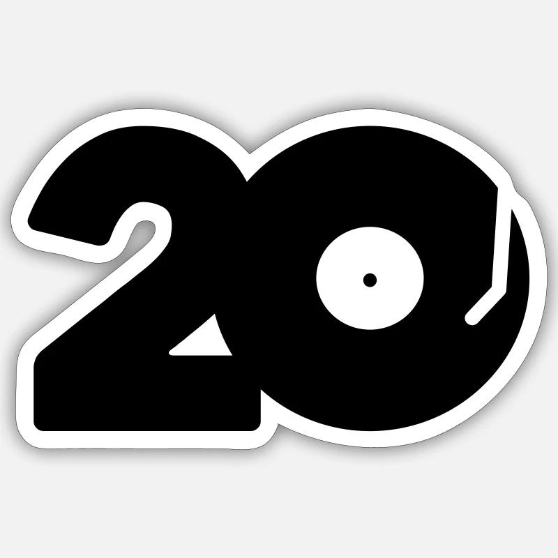 DJ 20 - Sticker Größe S (10 x 10 cm) - Mattweiß