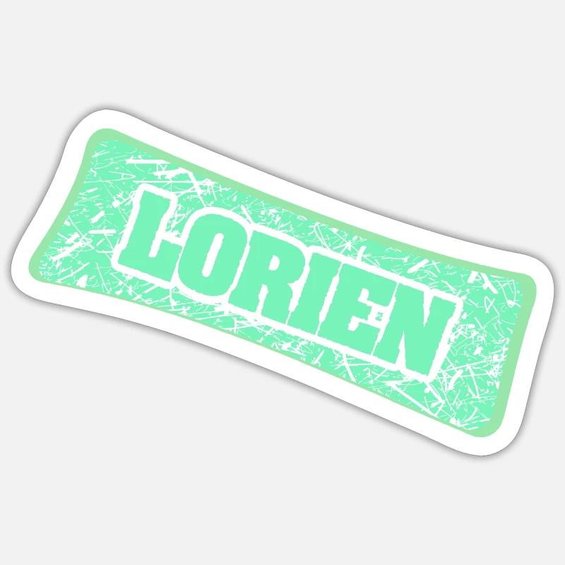 Nom de naissance Lorien - Sticker taille S (10 x 10 cm) - blanc mat