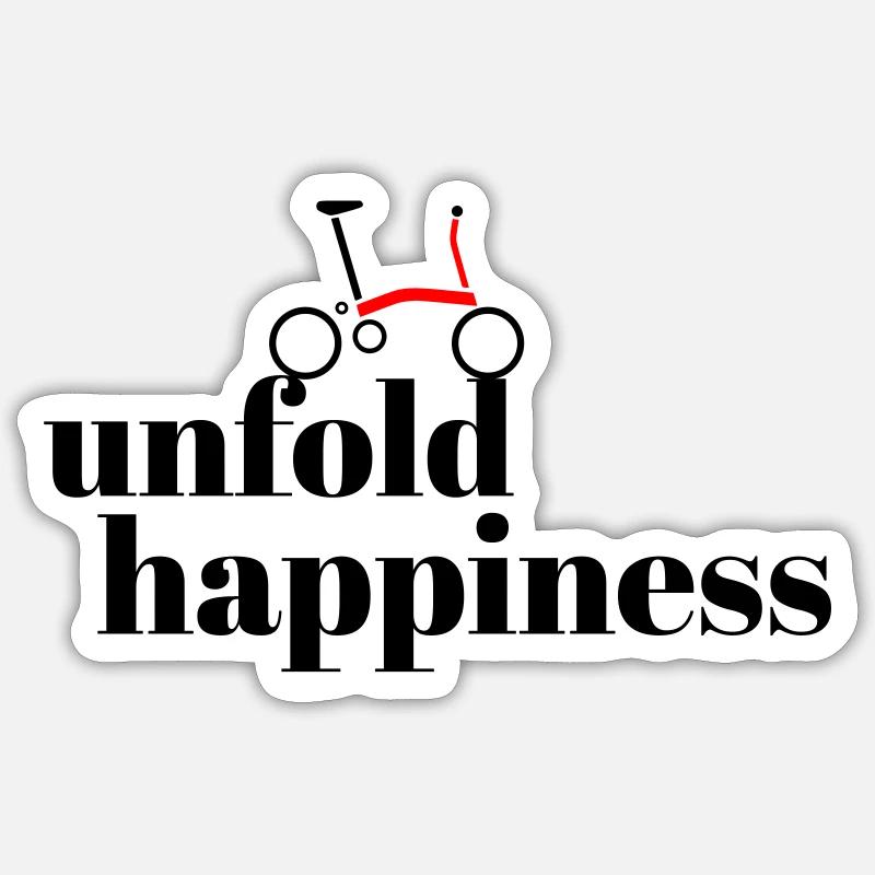 Unfold Happiness - Sticker Größe S (10 x 10 cm) - Mattweiß