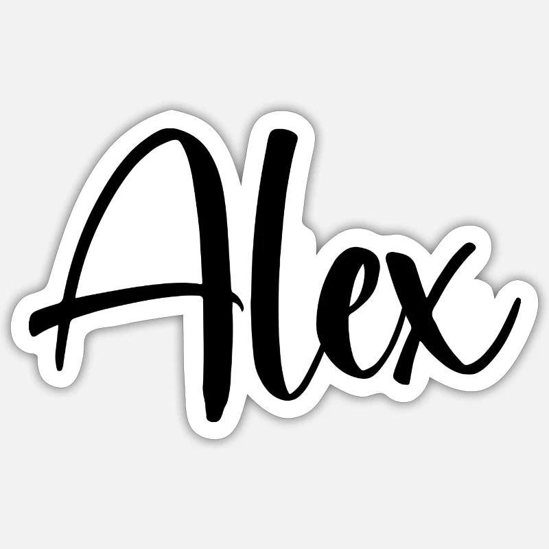 Name - Alex - Sticker Größe S (10 x 10 cm) - Mattweiß