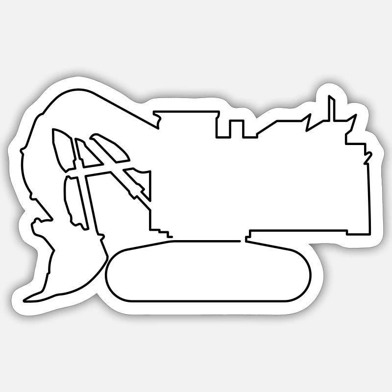 Mining Bagger Groß Minimalistisch Tagebau - Sticker Größe S (10 x 10 cm) - Mattweiß