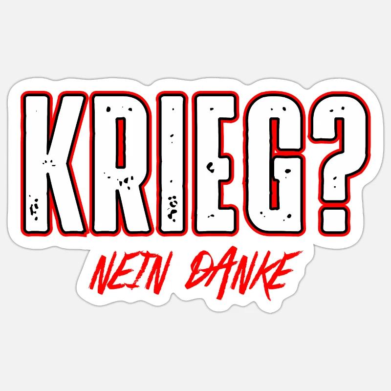 Krieg - Sticker Größe S (10 x 10 cm) - Mattweiß