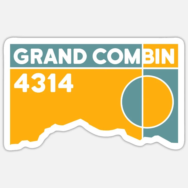 Grand Combin - Sticker size S (10 x 10 cm) - white matte