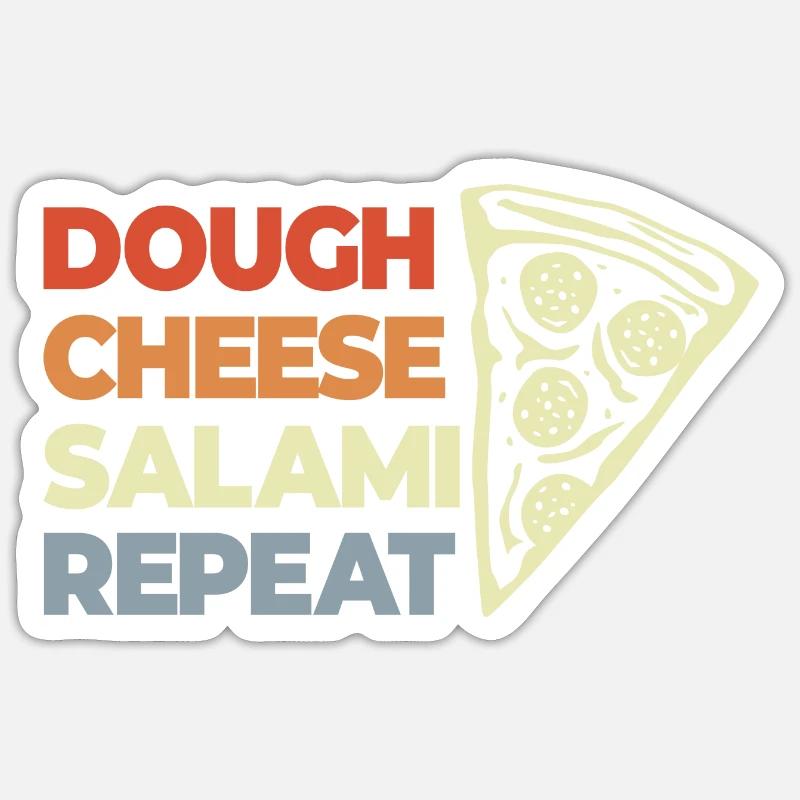 Lustiger Pizza Spruch - Sticker Größe S (10 x 10 cm) - Mattweiß