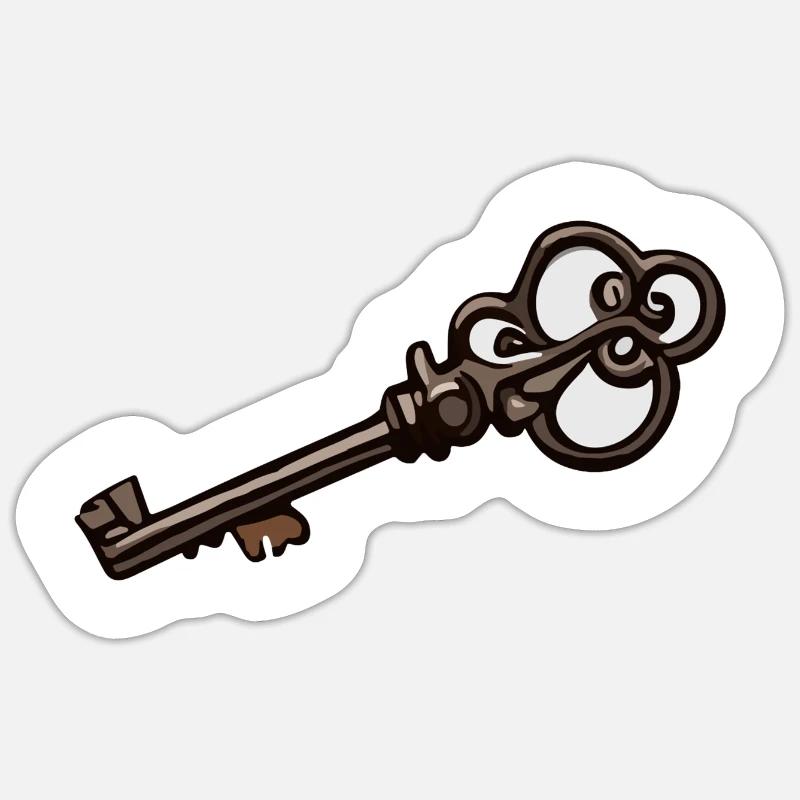 Key / Lock / Locked / Security - Sticker size S (10 x 10 cm) - white matte