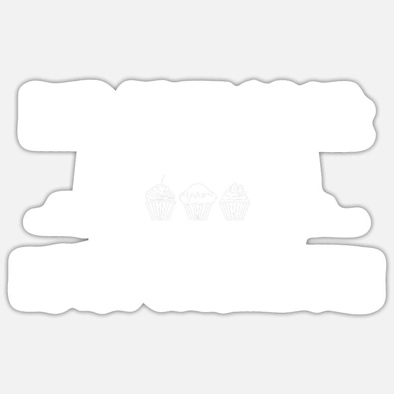 Backen Cupcakes - Sticker Größe S (10 x 10 cm) - Mattweiß