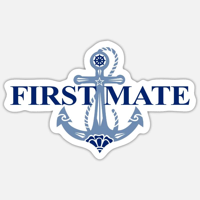 Anchor, Captain, First Mate, Sailing, Matching Pair Sticker size S (10 x 10 cm)