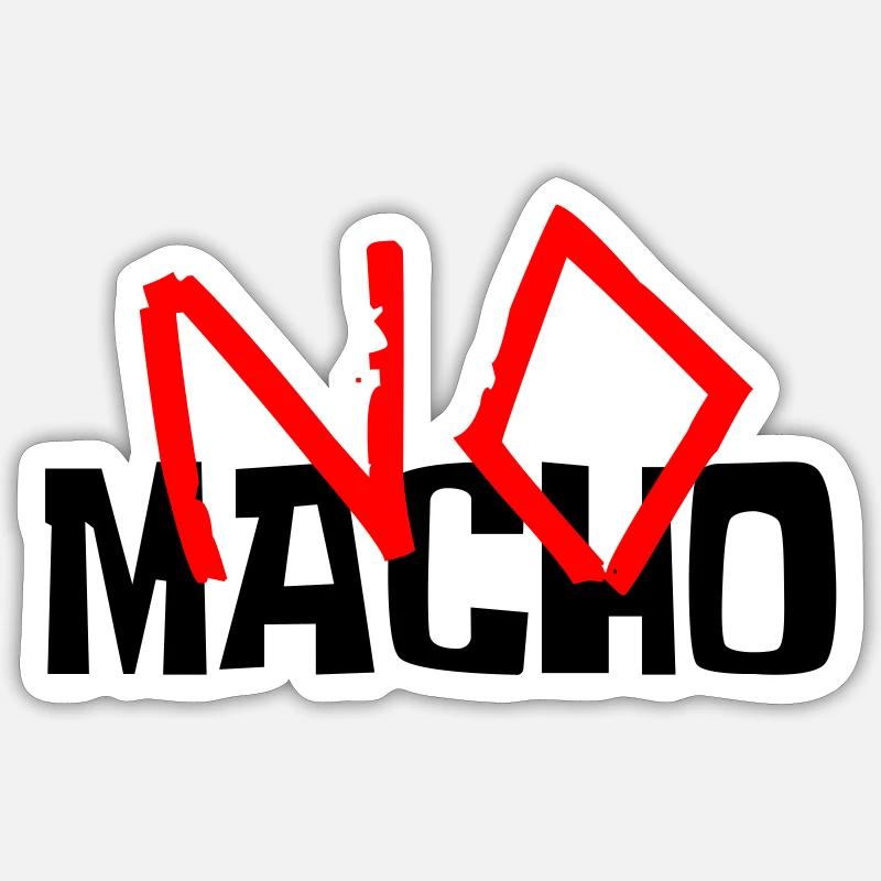 No Macho - Sticker size S (10 x 10 cm) - white matte