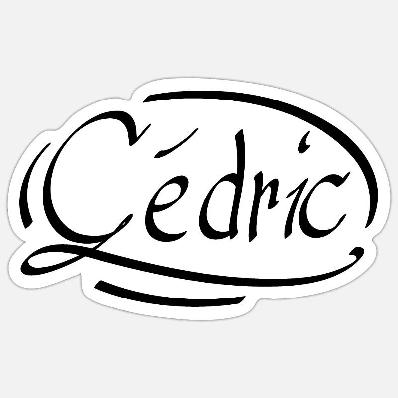 Cédric - Sticker Größe S (10 x 10 cm) - Mattweiß