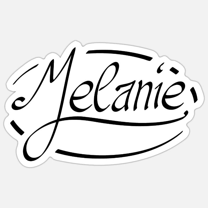 Melanie - Sticker Größe S (10 x 10 cm) - Mattweiß