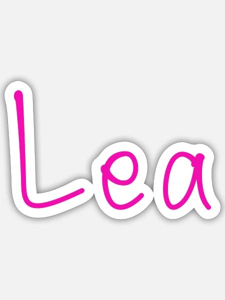 Lea Neon Pink Handschrift - Sticker Größe S (10 x 10 cm) - Mattweiß