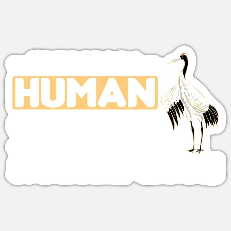 Kanadakranich - Sticker Größe S (10 x 10 cm) - Mattweiß