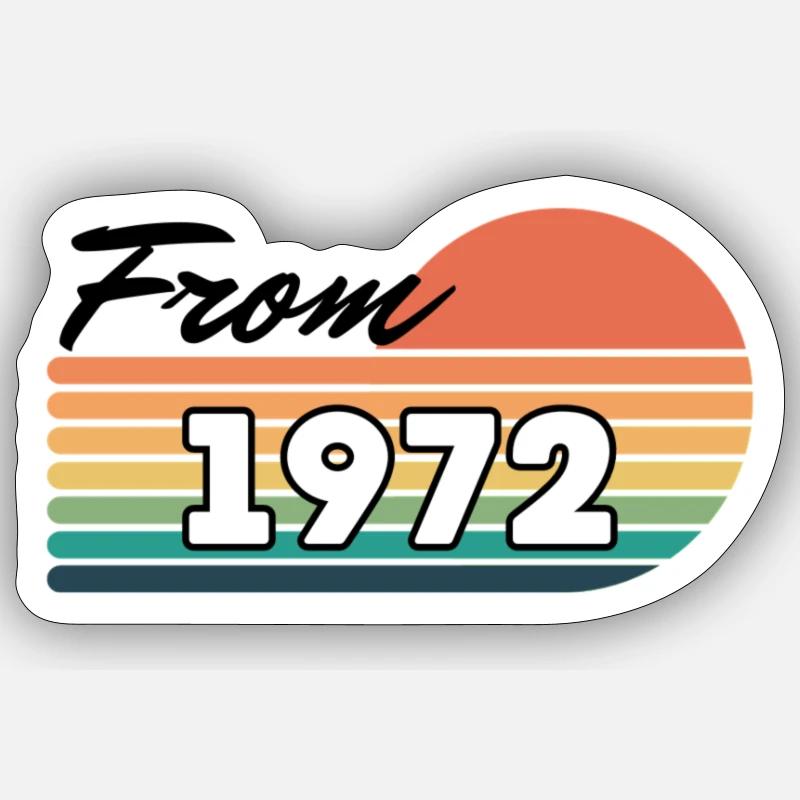 Ab 1972 - Sticker Größe S (10 x 10 cm) - Mattweiß