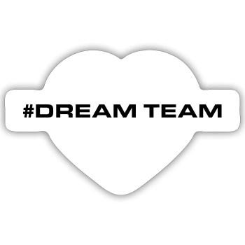 Dream Team Heart Love - Sticker taille S (10 x 10 cm) - blanc mat - Devant