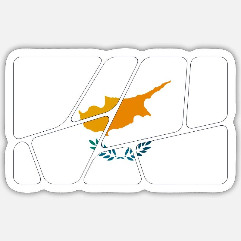 Zypern als Zypern - Sticker Größe S (10 x 10 cm) - Mattweiß
