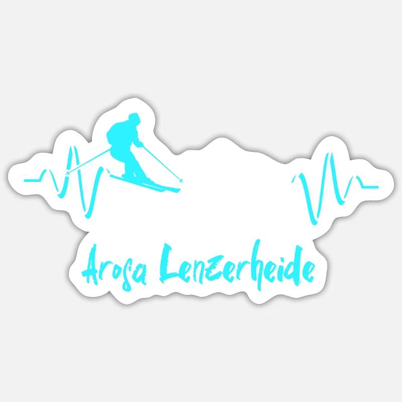 Ski Arosa Lenzerheide - Sticker taille S (10 x 10 cm) - blanc mat