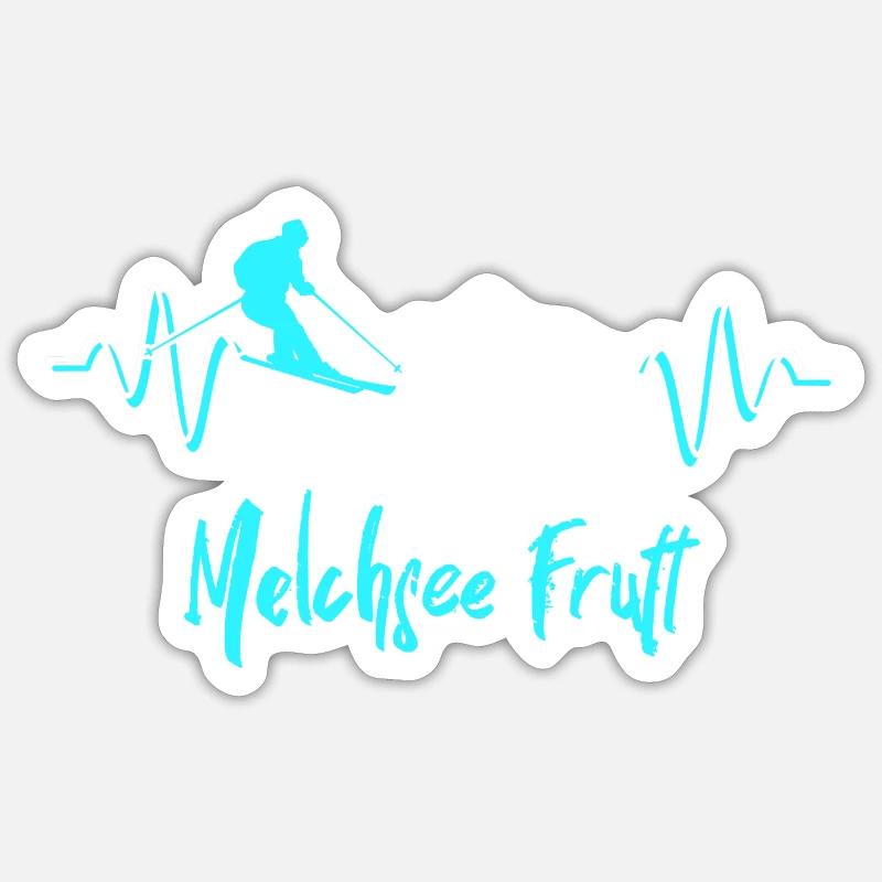Ski Melchsee Frutt - Sticker taille S (10 x 10 cm) - blanc mat