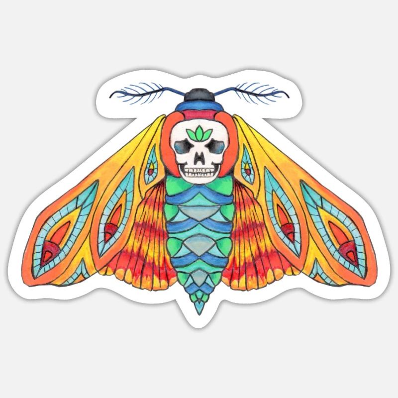 deathshead.hawkmoth - Sticker size S (10 x 10 cm) - white matte