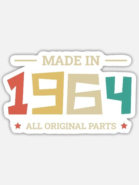 Legendär seit 1964 Original 1964 - Sticker Größe S (10 x 10 cm) - Mattweiß
