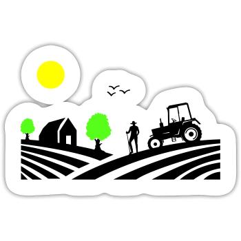 traktor farm - Sticker Größe S (10 x 10 cm) - Mattweiß - Vorne