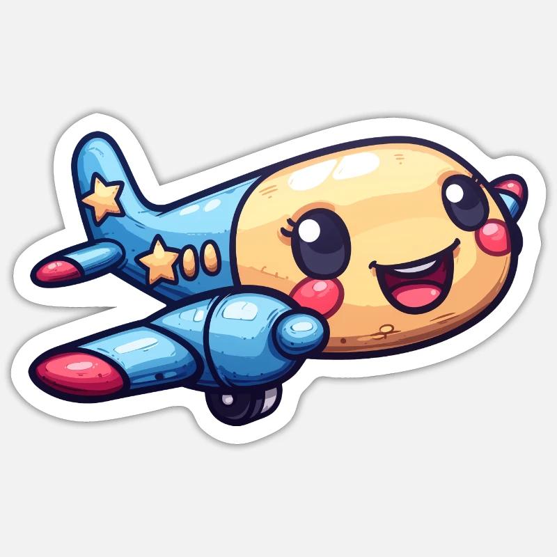 Cute Airplane - Sticker size S (10 x 10 cm) - white matte