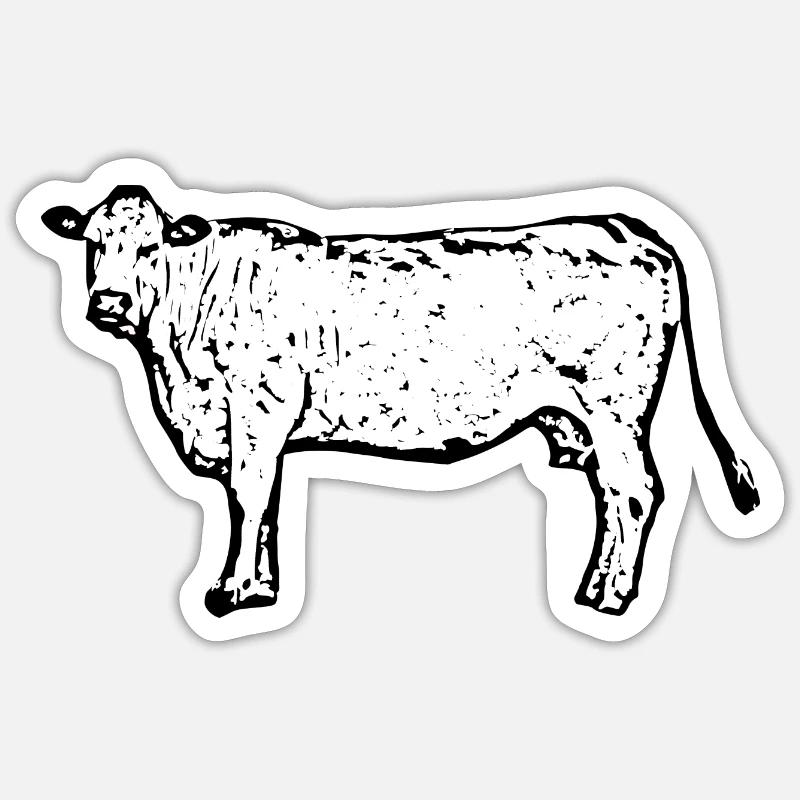 Vache - Sticker taille S (10 x 10 cm) - blanc mat