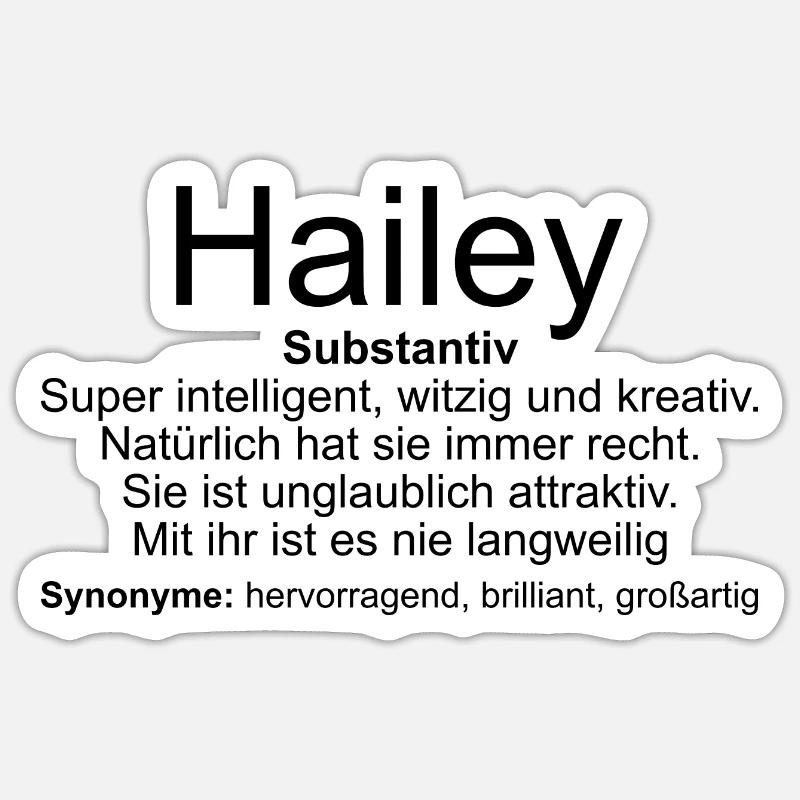 Nom Définition Hailey Sticker taille S (10 x 10 cm)