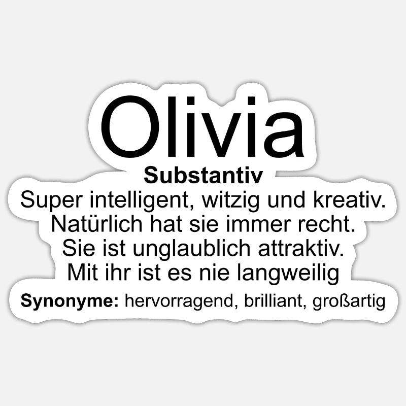 Name Definition Olivia - Sticker Größe S (10 x 10 cm) - Mattweiß