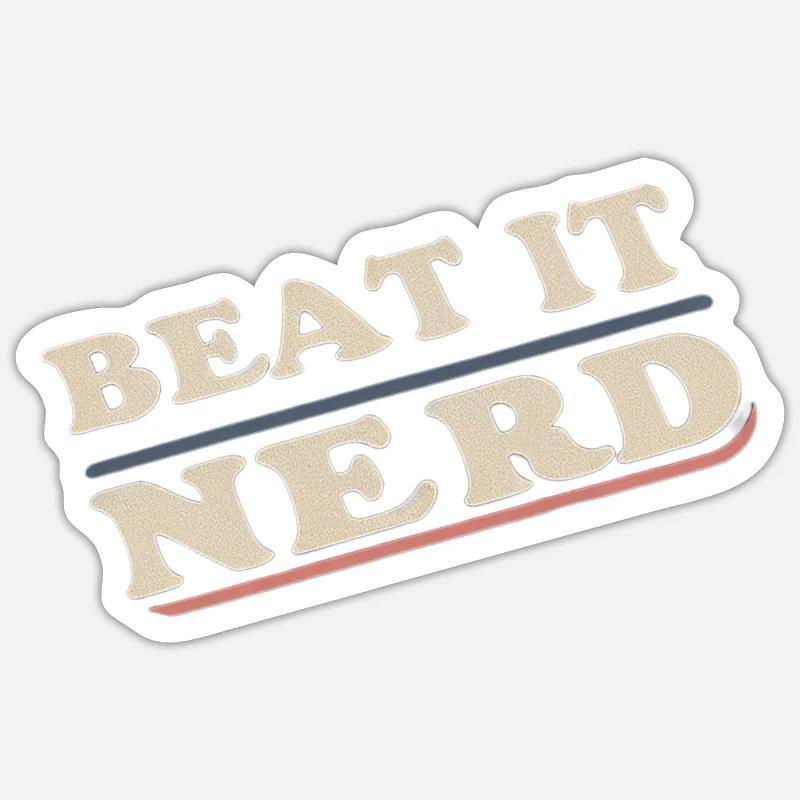 Beat it Nerd 18 - Sticker size S (10 x 10 cm) - white matte