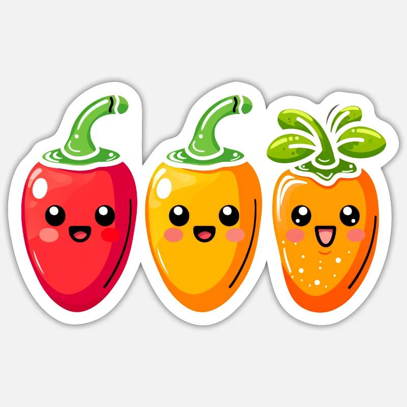 Piment - Sticker taille S (10 x 10 cm) - blanc mat
