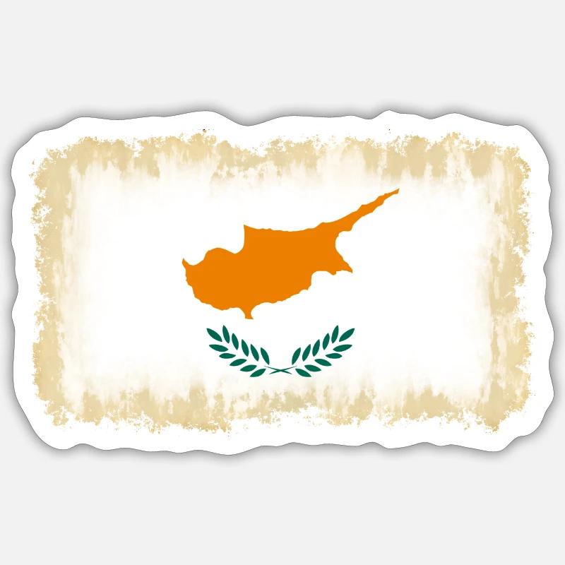 Chypre Chypre - Sticker taille S (10 x 10 cm) - blanc mat