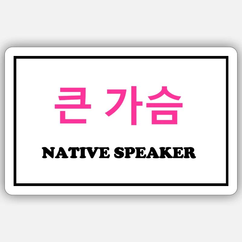 Native Speaker, Korean Sticker size S (10 x 10 cm)