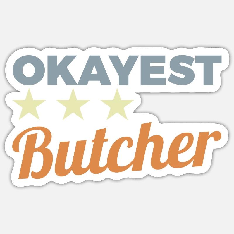 Average butcher - Sticker size S (10 x 10 cm) - white matte
