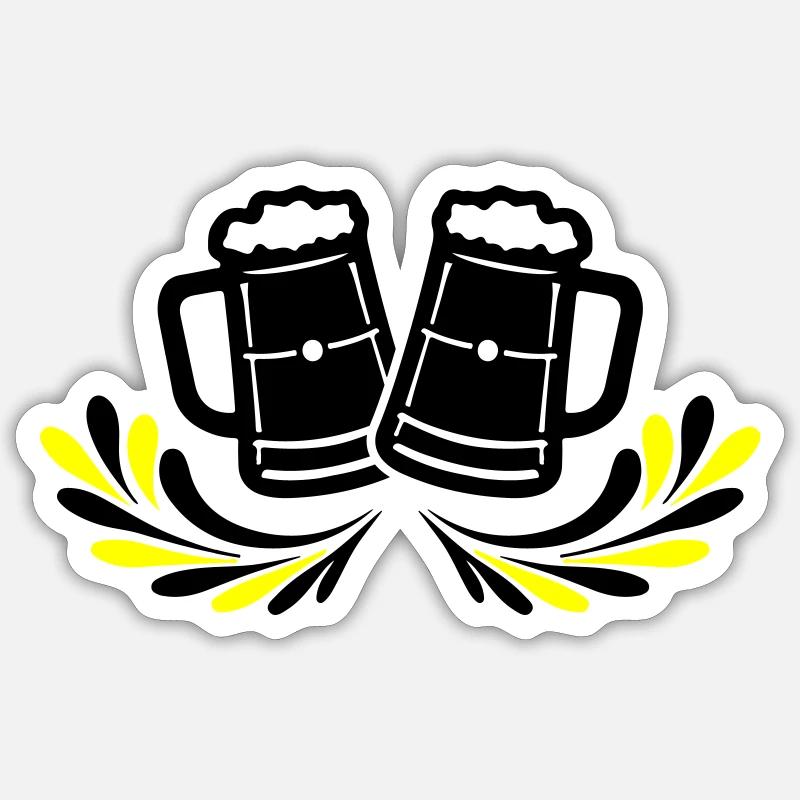 Bierkrug Bier Symbol - Sticker Größe S (10 x 10 cm) - Mattweiß