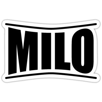 Milo T-Shirt Geschenkidee T-Shirt - Sticker Größe S (10 x 10 cm) - Mattweiß - Vorne