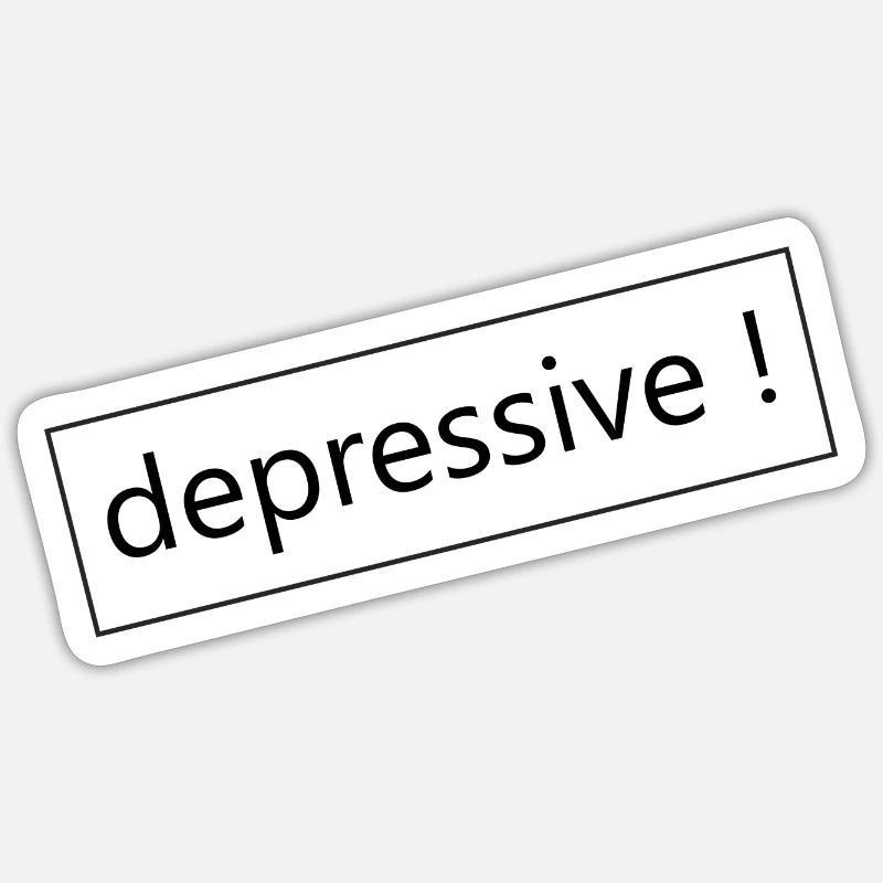 Stamp - depressive - Sticker size S (10 x 10 cm) - white matte