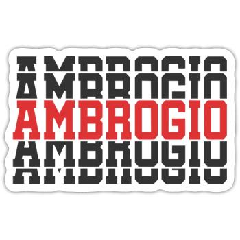 t-shirt Ambrogio gift t-shirt stacked text - Sticker size S (10 x 10 cm) - white matte - Front