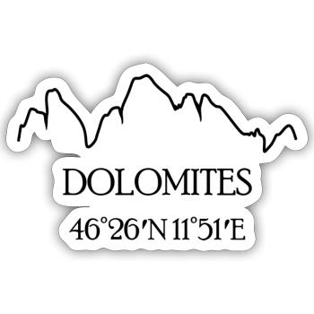 Dolomites, Italie - Sticker taille S (10 x 10 cm) - blanc mat - Devant