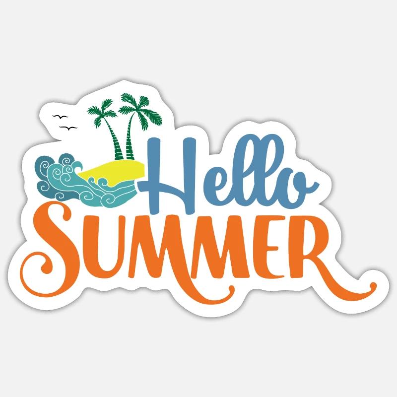 Hello Summmer - Sticker size S (10 x 10 cm) - white matte