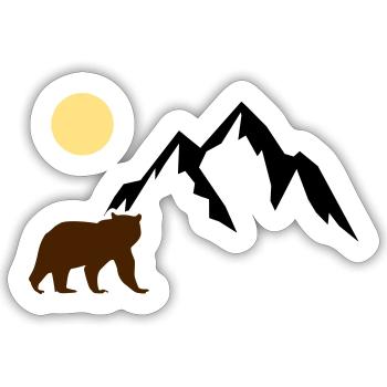mountain bär - Sticker Größe S (10 x 10 cm) - Mattweiß - Vorne