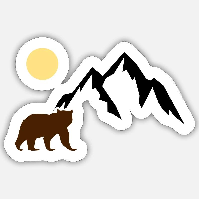 Mountain Bear - Sticker size S (10 x 10 cm) - white matte