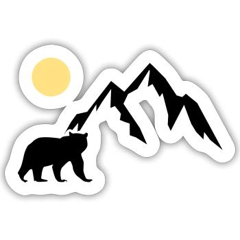Mountain Bear - Sticker size S (10 x 10 cm) - white matte - Front