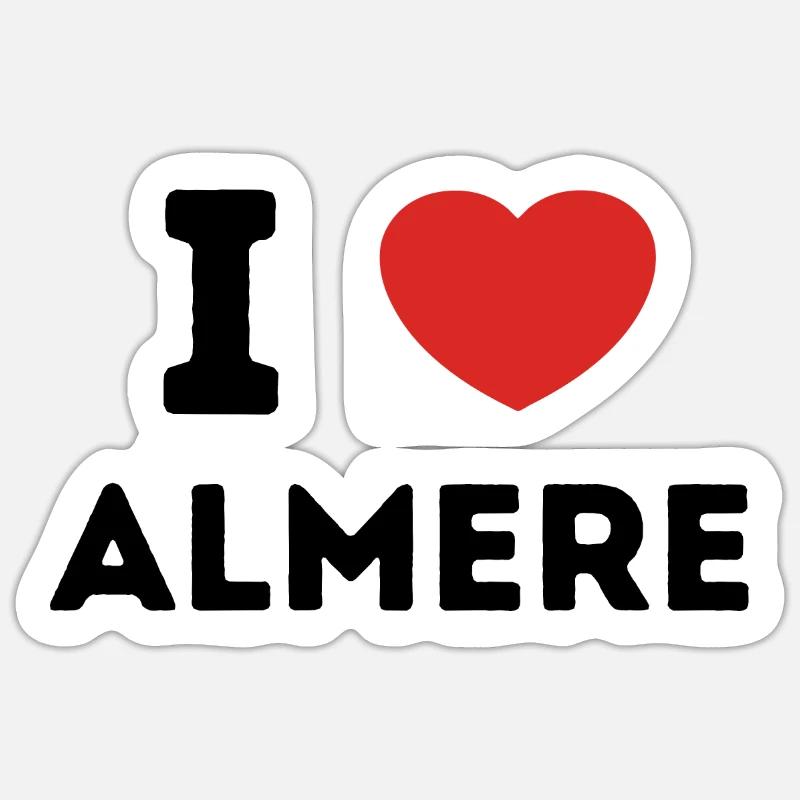 J’aime Almere Pays-Bas - Sticker taille S (10 x 10 cm) - blanc mat
