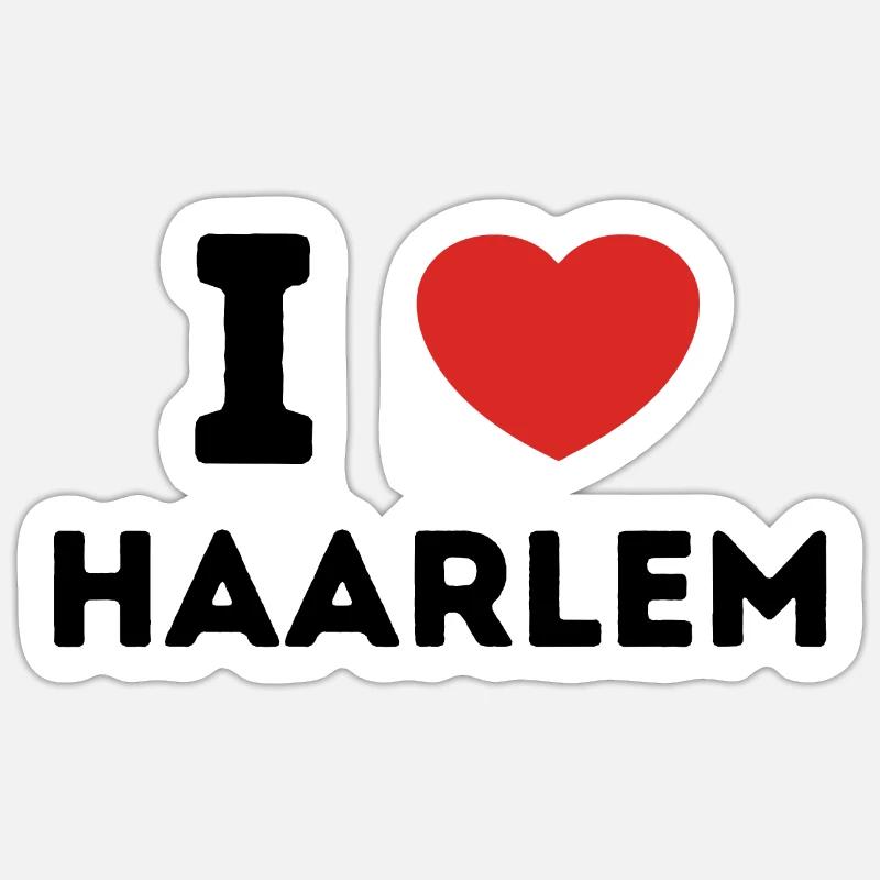 J’aime Haarlem, Pays-Bas - Sticker taille S (10 x 10 cm) - blanc mat
