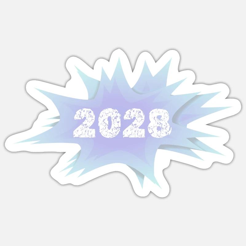 2028 2028 - Sticker size S (10 x 10 cm) - white matte
